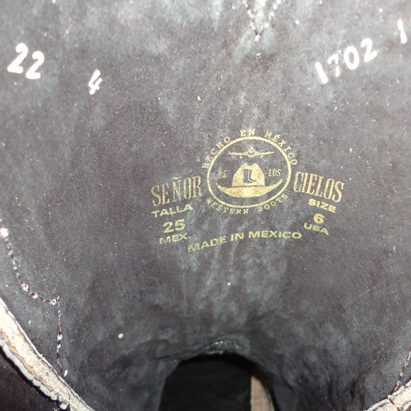 EL SENOR de los CIELOS Men's Caiman Tail Print Leather Western Boots Size 6 NWT! - Picture 7 of 9
